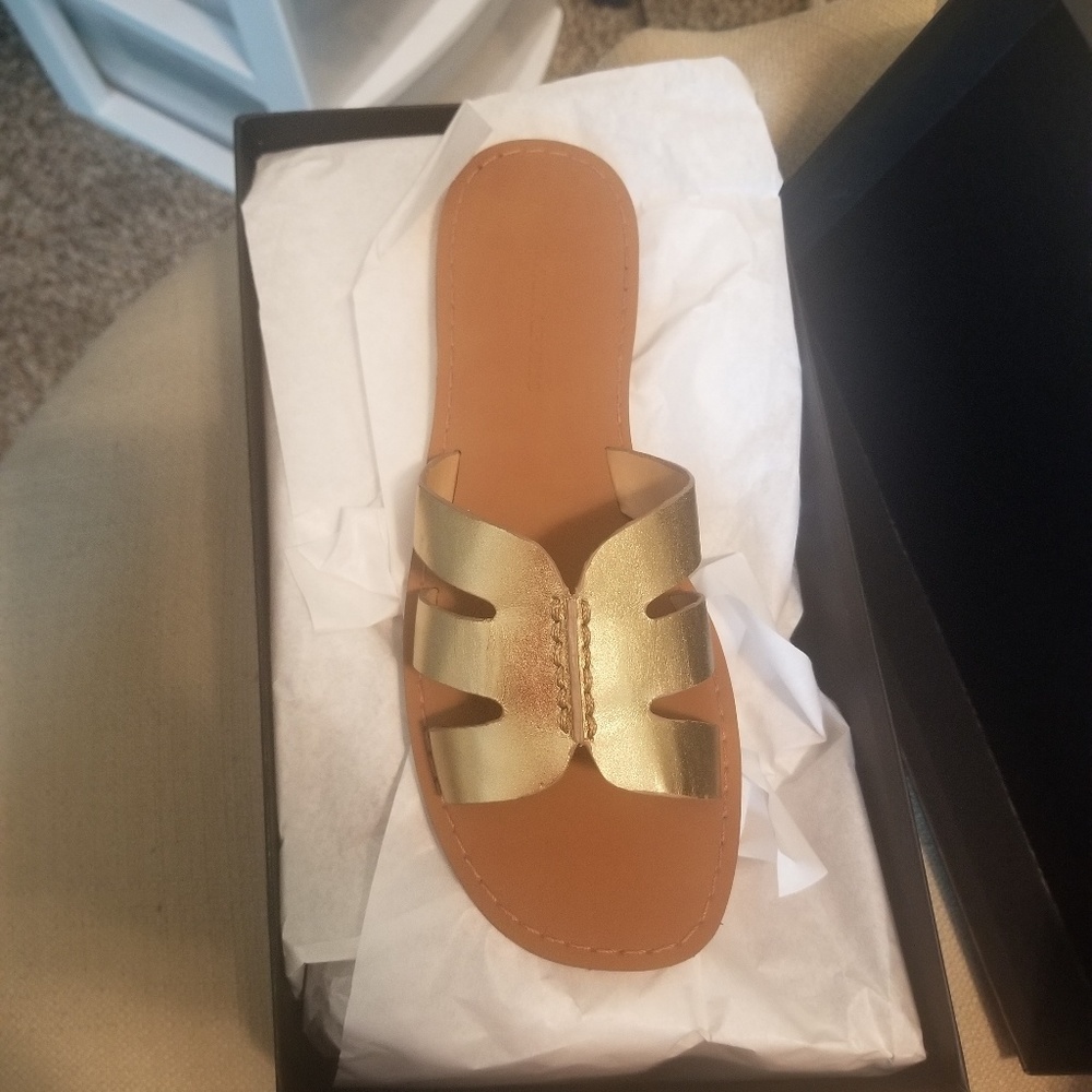 Brand new Gold slides- banana republic
